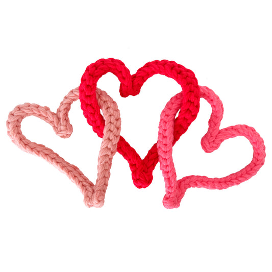 Heart Knit Valentine Dog Toy